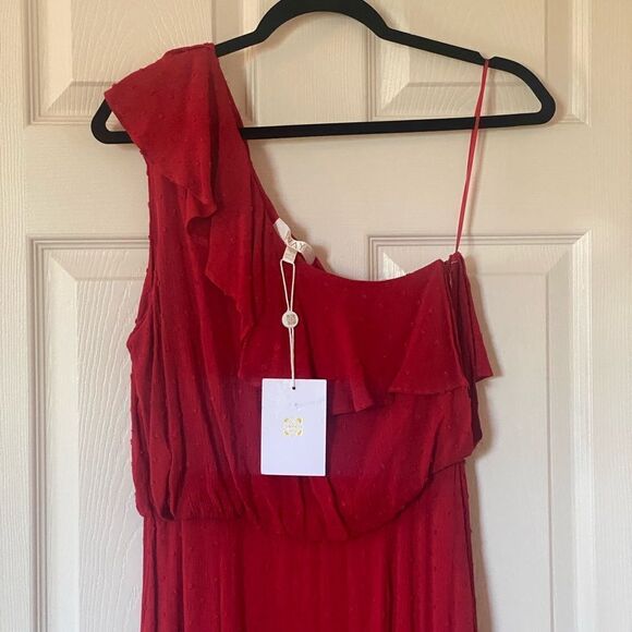 WAYF Red Ruffle Dress - Picture 10 of 14